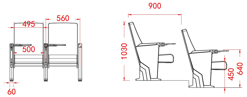 Chi tiết kích thước ghế WZ282