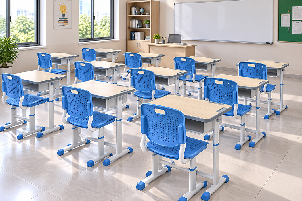 Bộ bàn ghế học sinh SET03 sử dụng cho không gian trường học