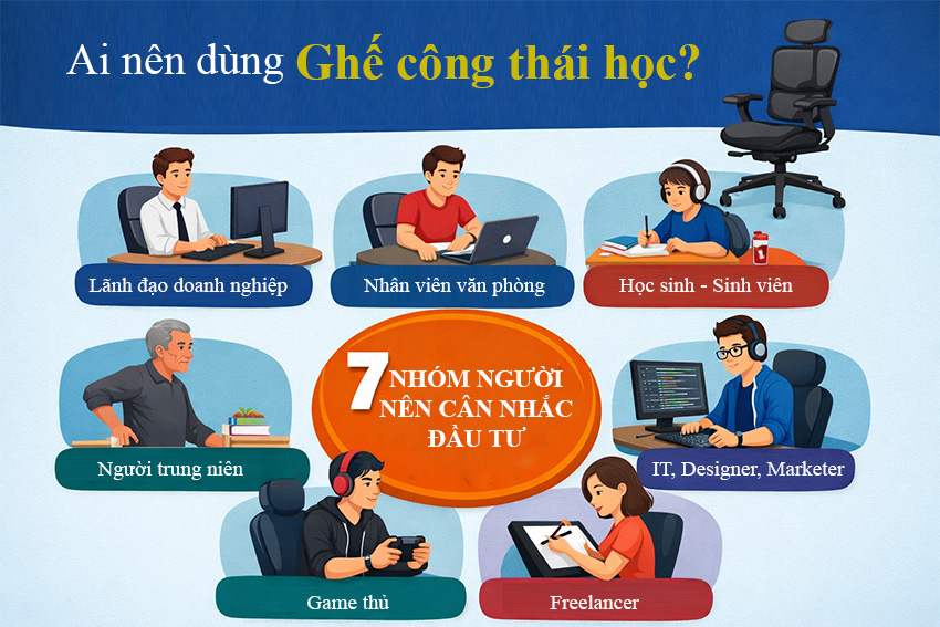 7 nhóm người không nên bỏ qua ghế công thái học