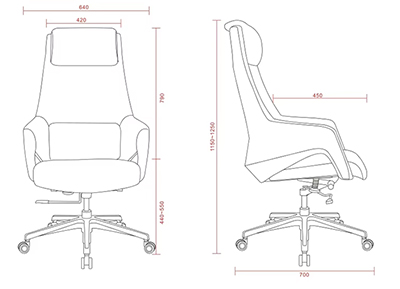 Chi tiết kích thước ghế sếp nữ 1802A