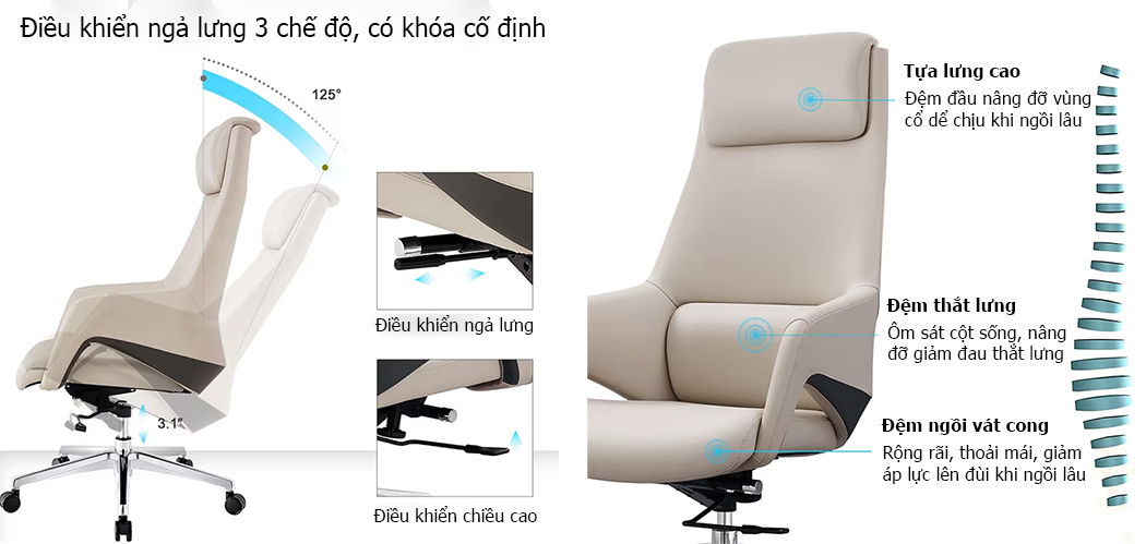 Ghế sếp nữ 1802A