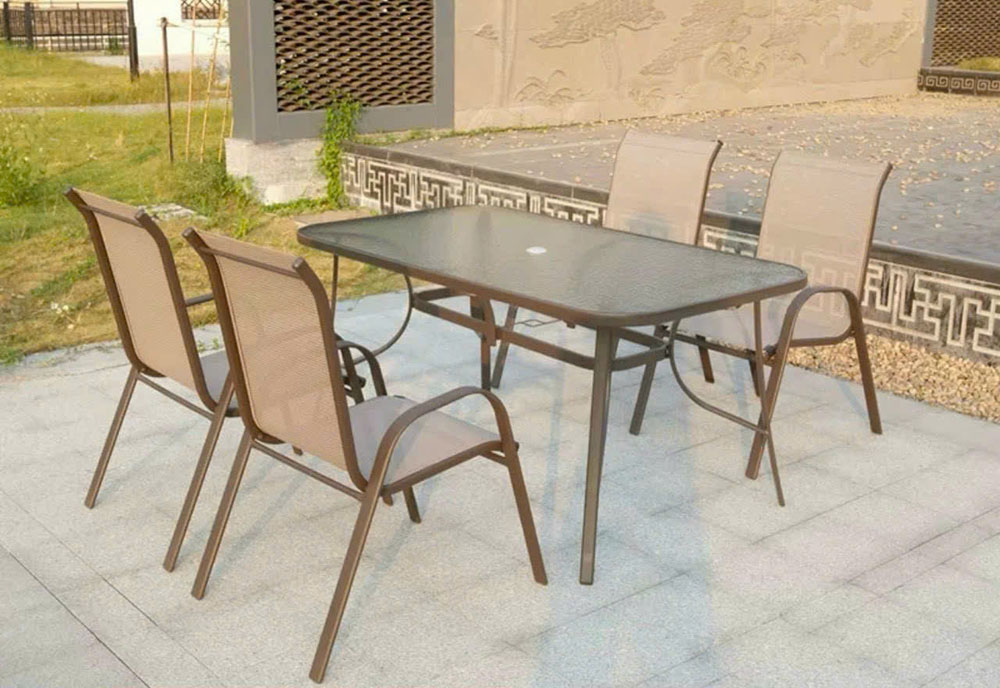 Bàn cafe sắt BV27A kiểu hình chữ nhật