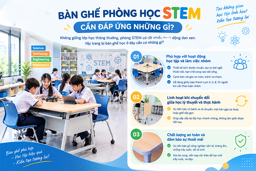 phòng học STEM cần đáp ứng những gì?