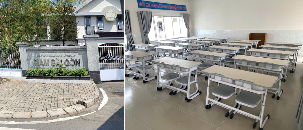 Bộ bàn ghế học SET02 trang bị tại trường Nam Sài Gòn
