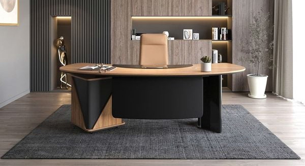 Phối cảnh không gian phòng lãnh đạo sử dụng bàn giám đốc 261BLD24H6