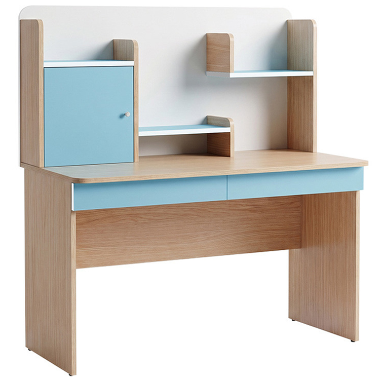 Bàn học liền kệ BHS407 cánh xanh