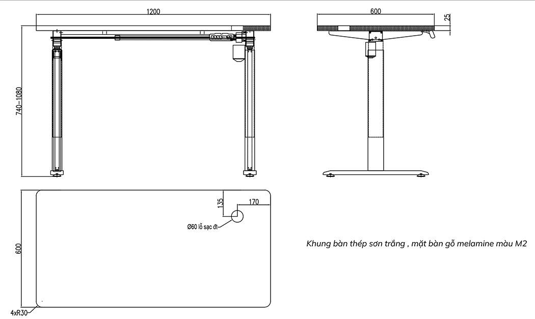Chi tiết bản vẽ bàn nâng hạ BNH04