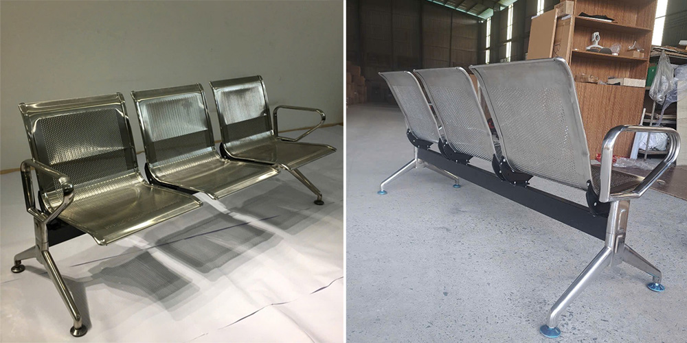 Hình thực tế băng chờ inox 3 chổ SS3 