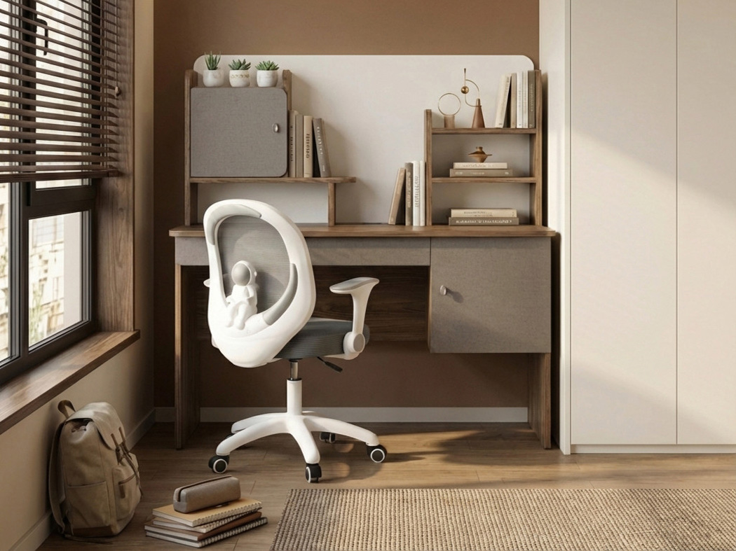 Bàn học liền kệ BHS406 giúp không gian học tập gọn gàng hơn