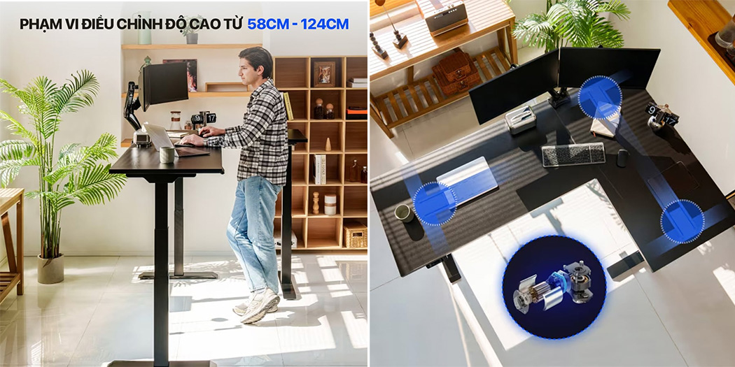 Bàn BNH110 đứng hoặc ngồi làm việc