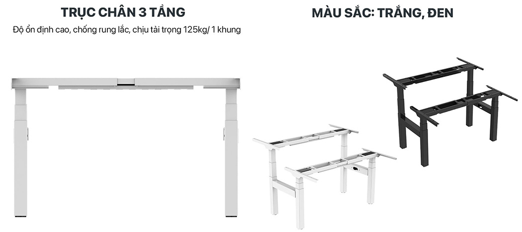 Bàn nâng hạ đôi BNH111-2 cảm biến chống va chạm