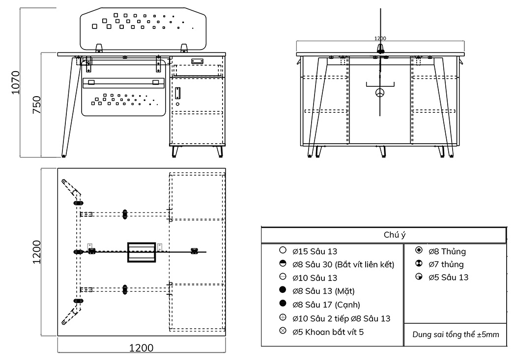 Bản vẽ chi tiết cụm bàn LUXMD05C10