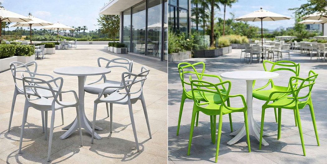 Ghế cafe 3008 màu ghi và xanh lá