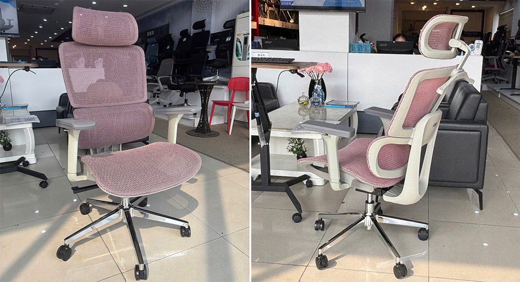 Ghế công thái học A548 màu hồng