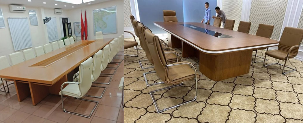 Ghế CQ9004B khi set cùng bàn họp