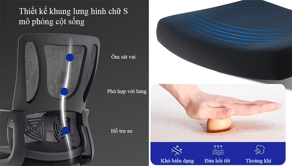 Ghế họp lưng lưới C286 sở hữu những ưu điểm nổi trội