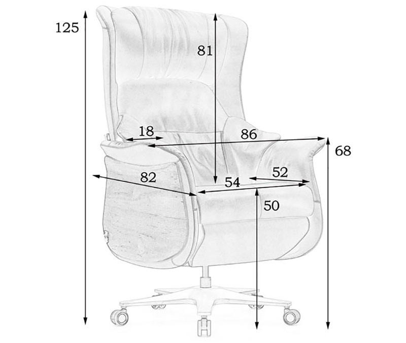 Chi tiết kích thước ghế Massage 1656