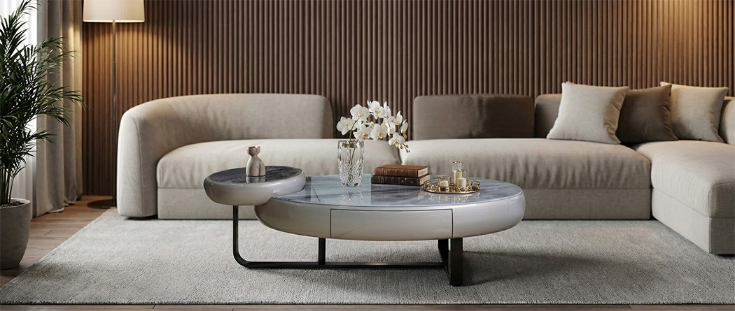 Bàn sofa BSF611 2 mặt đá đẹp mắt