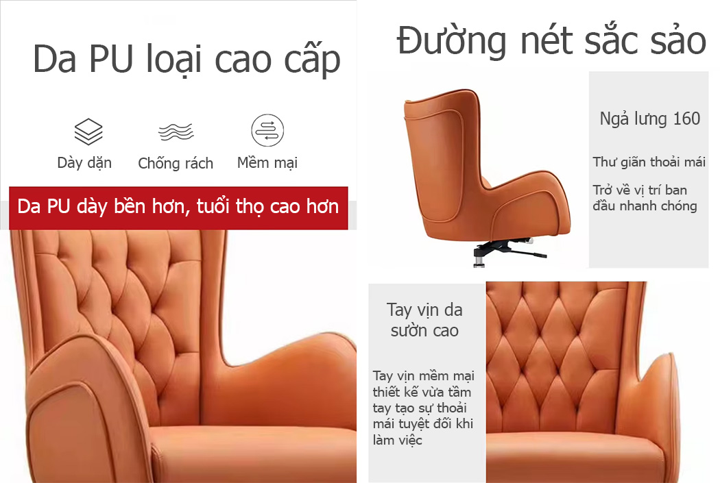 Ghế QUEENCHAIR-01 kết cấu chuẩn