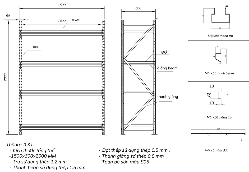 Bản vẽ giá sắt GTT15-4P