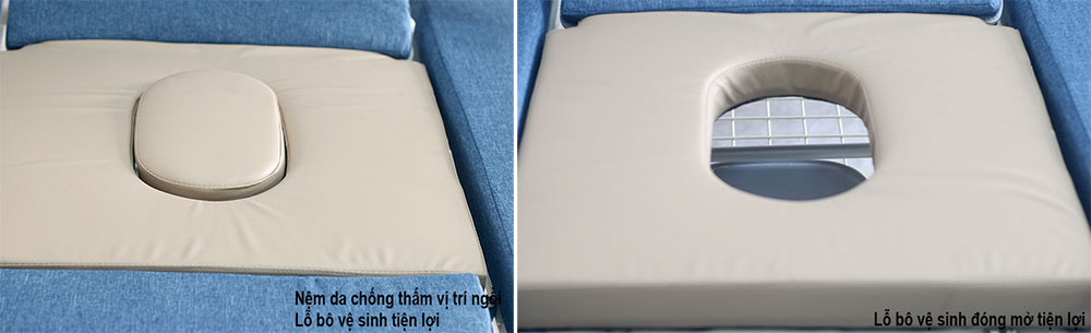 Giường bệnh nhân GBN37 trang bị bô vệ sinh