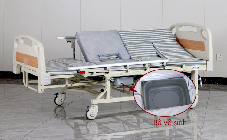 Giường bệnh nhân GBN58 có trang bị bô vệ sinh