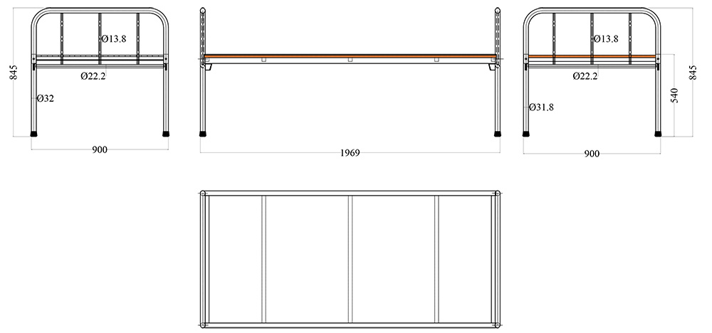 Chi tiết Giường y tế GYT03I inox