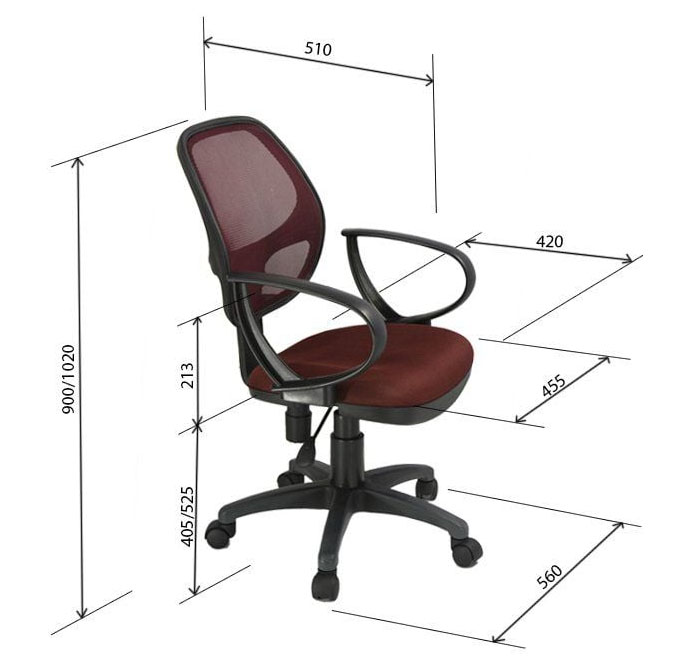 Chi tiết kích thước ghế GX05