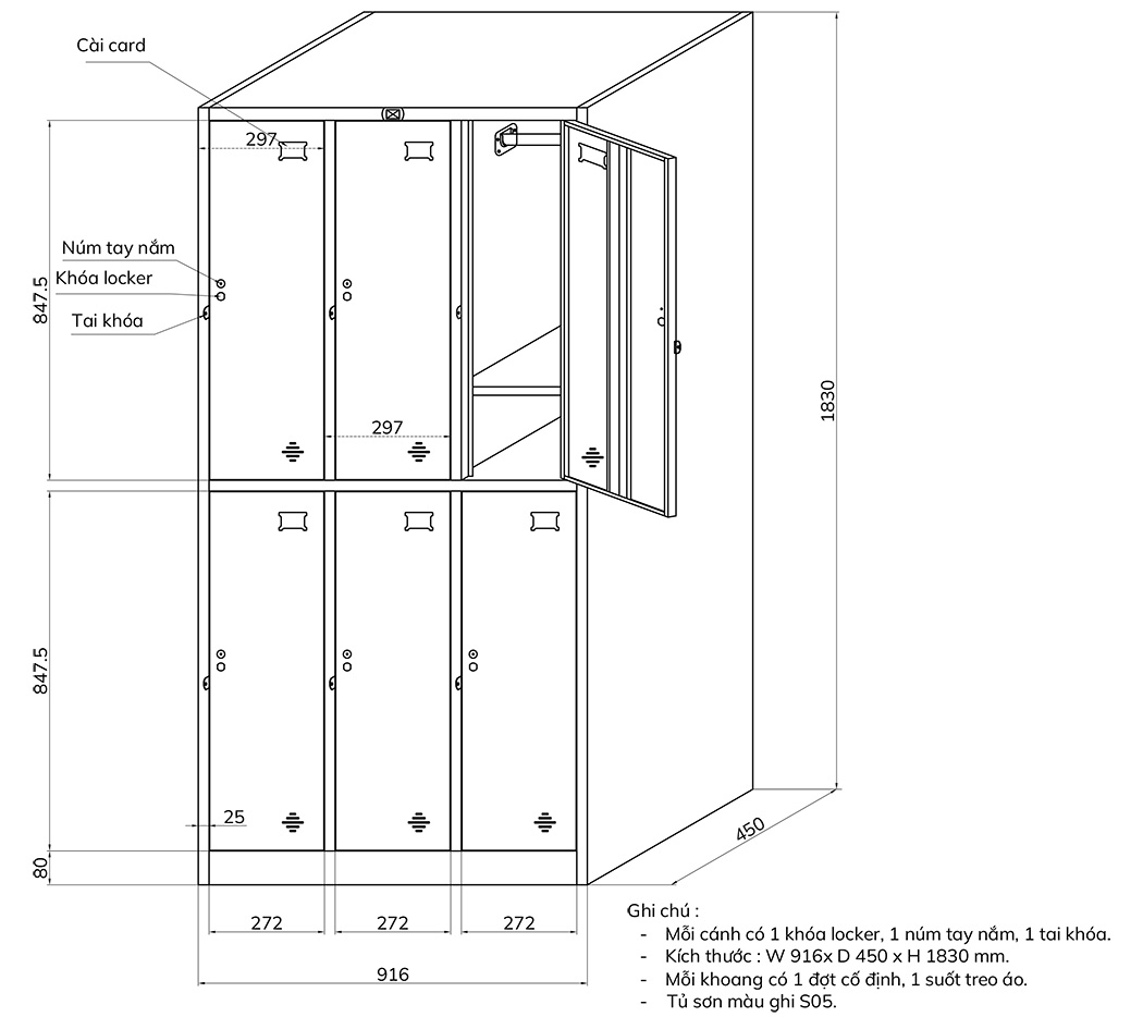 Bản vẽ chi tiết tủ TU982-3K