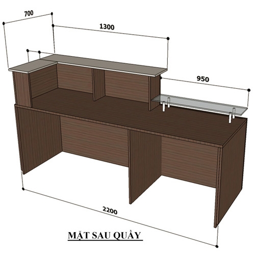 Quầy lễ tân QLT104 (2.2m)